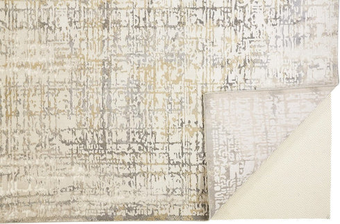 8' X 11' Gray and Ivory Abstract Area Rug