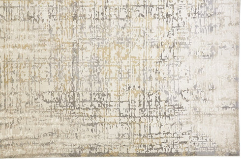 8' X 11' Gray and Ivory Abstract Area Rug