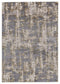 8' X 11' Gray And Gold Abstract Area Rug