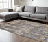 8' X 11' Gray And Gold Abstract Area Rug