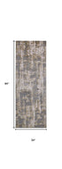 8' X 11' Gray And Gold Abstract Area Rug