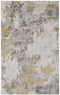 8' X 11' Ivory Gray And Gold Abstract Area Rug