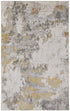 8' X 11' Ivory Gray And Gold Abstract Area Rug