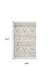 9' X 12' Blue and Ivory Wool Geometric Flatweave Handmade Area Rug With Fringe