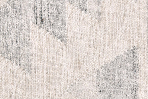 9' X 12' Blue and Ivory Wool Geometric Flatweave Handmade Area Rug With Fringe