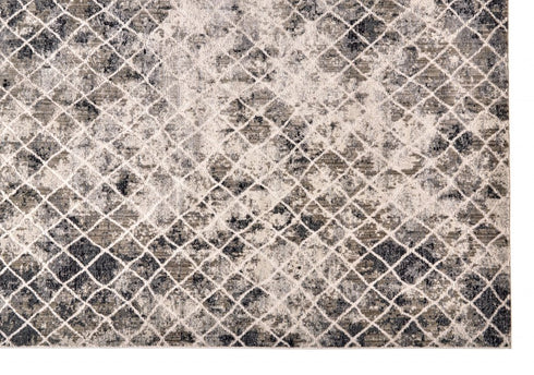 5' X 8' Ivory Gray And Taupe Abstract Stain Resistant Area Rug