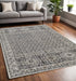 8' X 10' Gray And Ivory Abstract Distressed Area Rug