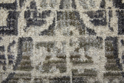 8' X 10' Gray And Ivory Abstract Distressed Area Rug