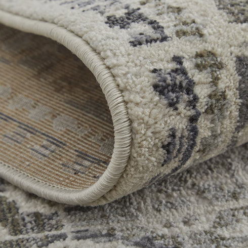 8' X 10' Gray And Ivory Abstract Distressed Area Rug