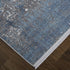 8' X 11' Blue Gray And Silver Abstract Power Loom Distressed Area Rug With Fringe