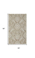 9' X 12' Tan And Ivory Wool Paisley Tufted Handmade Stain Resistant Area Rug