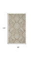 9' X 12' Tan And Ivory Wool Paisley Tufted Handmade Stain Resistant Area Rug