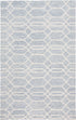 8' X 10' Blue and Ivory Wool Geometric Hand Tufted Area Rug