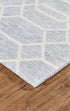 8' X 10' Blue and Ivory Wool Geometric Hand Tufted Area Rug