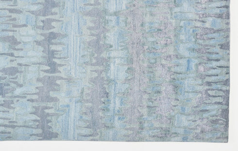 5' X 8' Blue Green And Gray Abstract Tufted Handmade Area Rug