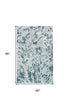 5' X 8' Blue Green And Silver Abstract Tufted Handmade Area Rug