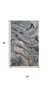5' X 8' Blue Gray And Taupe Abstract Tufted Handmade Area Rug