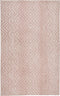 8' X 10' Pink And Ivory Geometric Stain Resistant Area Rug