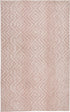 8' X 10' Pink And Ivory Geometric Stain Resistant Area Rug