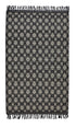8' X 10' Black And Ivory Wool Geometric Hand Woven Area Rug With Fringe