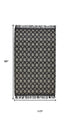 8' X 10' Black And Ivory Wool Geometric Hand Woven Area Rug With Fringe