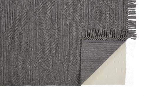 8' X 10' Tan and Ivory Wool Geometric Hand Woven Area Rug With Fringe