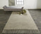 8' X 10' Tan and Ivory Wool Geometric Hand Woven Area Rug With Fringe