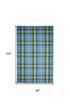 8' X 10' Blue and Green Abstract Hand Woven Area Rug