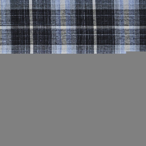 8' X 10' Black Blue And White Abstract Hand Woven Stain Resistant Area Rug