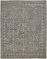 9' X 12' Gray Taupe And Silver Wool Floral Tufted Handmade Distressed Area Rug