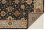 5' X 8' Black And Gold Wool Oriental Hand Knotted Area Rug With Fringe