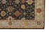 5' X 8' Black And Gold Wool Oriental Hand Knotted Area Rug With Fringe
