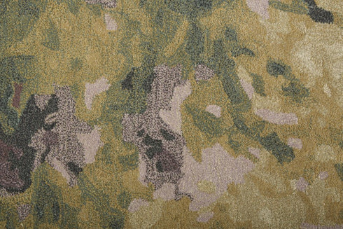 9' X 12' Green and Black Wool Abstract Shag Hand Tufted Area Rug
