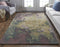 9' X 12' Green and Black Wool Abstract Shag Hand Tufted Area Rug