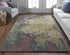 9' X 12' Green and Black Wool Abstract Shag Hand Tufted Area Rug