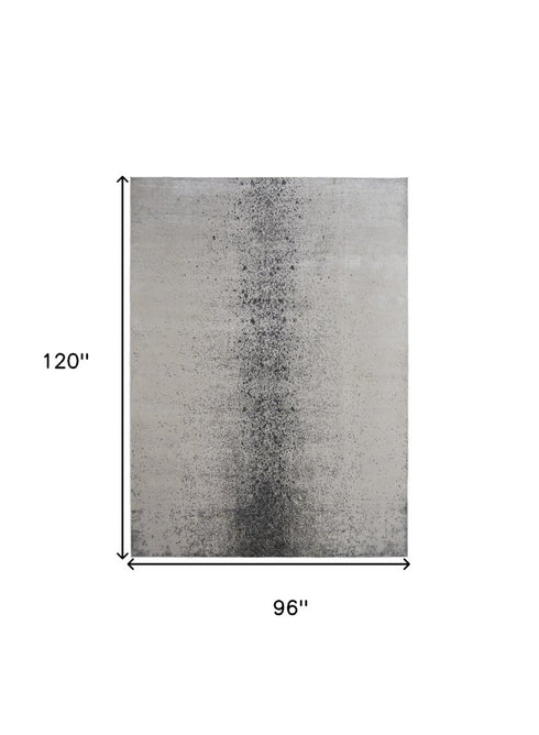 8' X 10' Gray and Ivory Abstract Power Loom Non Skid Area Rug