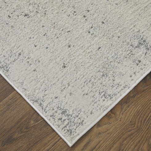8' X 10' Gray and Ivory Abstract Power Loom Non Skid Area Rug