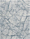 8' X 10' Blue Gray And Ivory Abstract Distressed Stain Resistant Area Rug