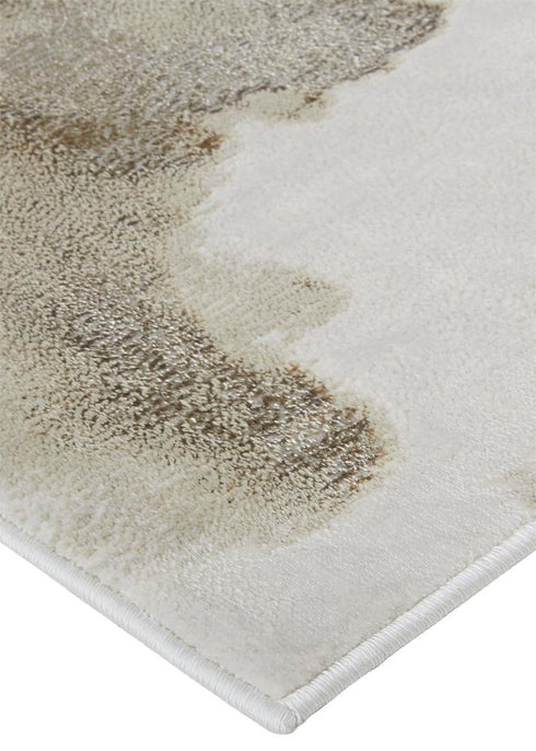 8' X 10' Brown And Ivory Abstract Area Rug