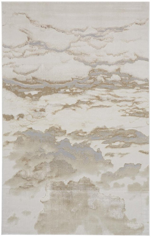 8' X 10' Brown And Ivory Abstract Area Rug