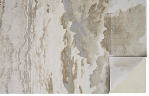 8' X 10' Brown And Ivory Abstract Area Rug