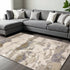 9' X 12' Ivory Brown And Gray Abstract Area Rug