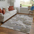 9' X 12' Ivory Brown And Gray Abstract Area Rug