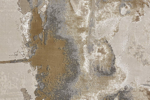 9' X 12' Ivory Brown And Gray Abstract Area Rug
