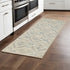 8' Gray and Ivory Wool Floral Hand Knotted Runner Rug With Fringe