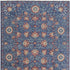 8' X 10' Blue And Red Wool Floral Hand Knotted Stain Resistant Area Rug