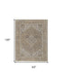 8' X 10' Brown And Ivory Medallion Distressed Area Rug