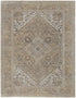 8' X 10' Brown And Ivory Medallion Distressed Area Rug