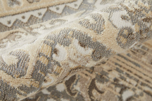 8' X 10' Brown And Ivory Medallion Distressed Area Rug