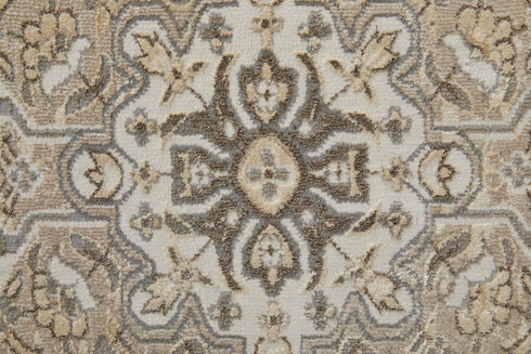 8' X 10' Brown And Ivory Medallion Distressed Area Rug